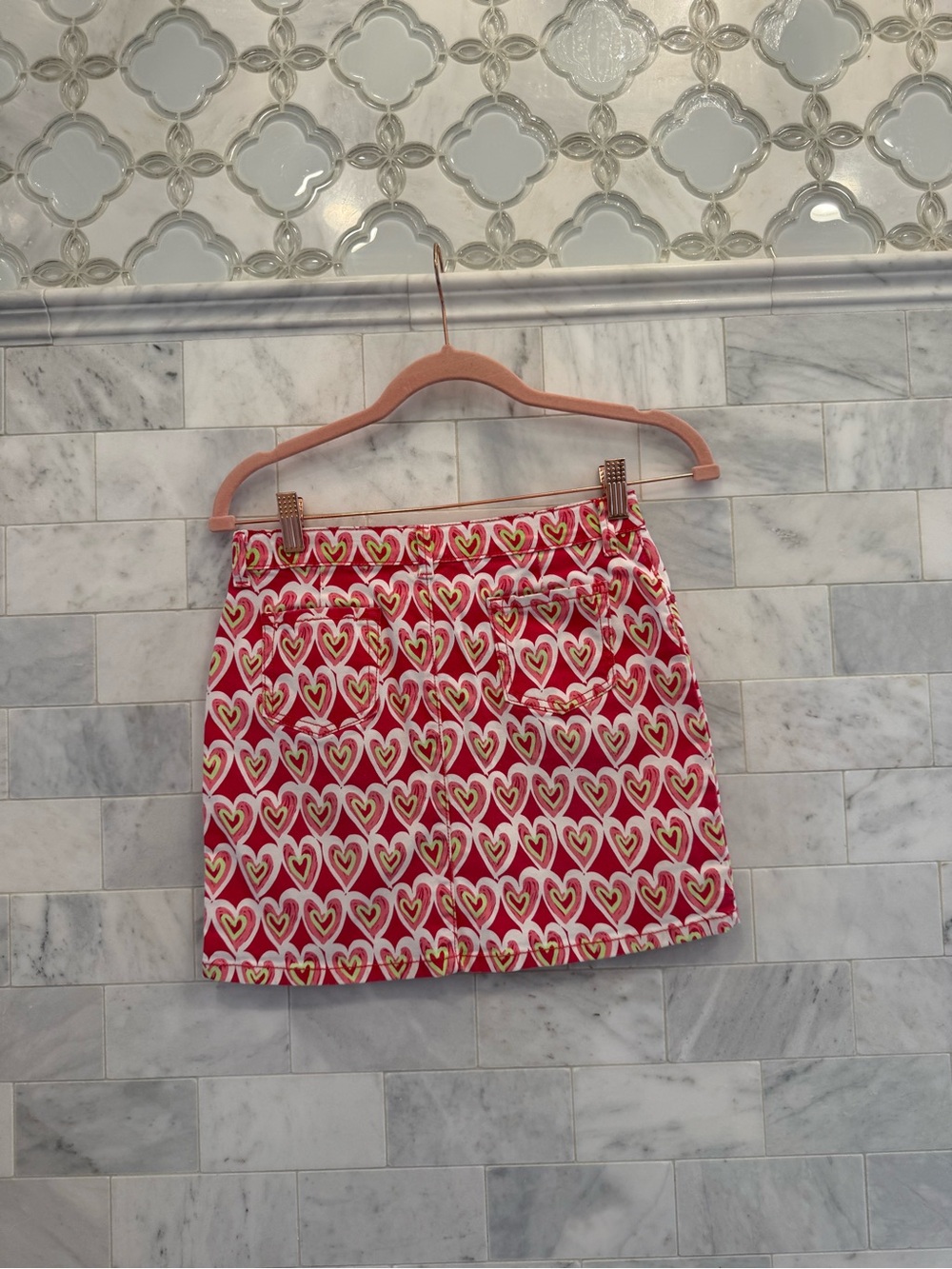 Gymboree heart denim skirt